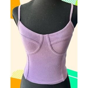 Hollister Gilly Hicks Lavender Purple Corset Seam Camisole Tank Top 339L3397 XS